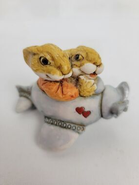 Artefice Ottanta D. Esposito 1982 2" Rabbits in Airplane Cute Bunnies Italy